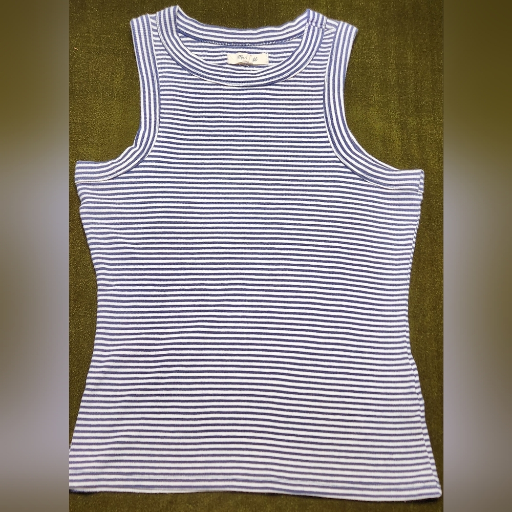 Madewell Navy and White Striped Tank Top.  Excellent Condition. Size XS